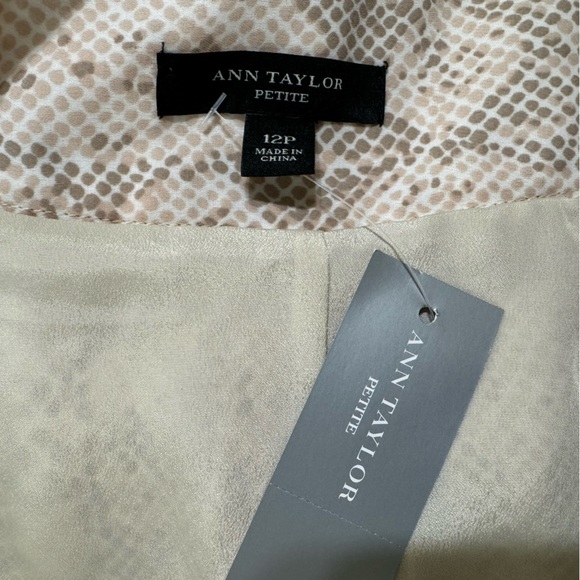 NWT Ann Taylor Snakeskins Chiffon Midi Skirt Beige Tan 12P - Picture 6 of 6